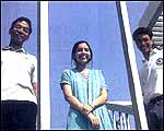 (From left) IIM-C's Anoop Abraham (P&G, Singapore), Kanchan Samtani (BCG) & Shantanu Jain (McKinsey)