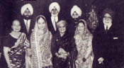 From left, front row: Avtar Mohan (his mother), Japna (Malvinder's wife), Nimmy (Parvinder's wife), Aditi (Shivinder wife); second Row: Malvinder, Parvinder, Shivinder and Bhai Mohan, circa 1998